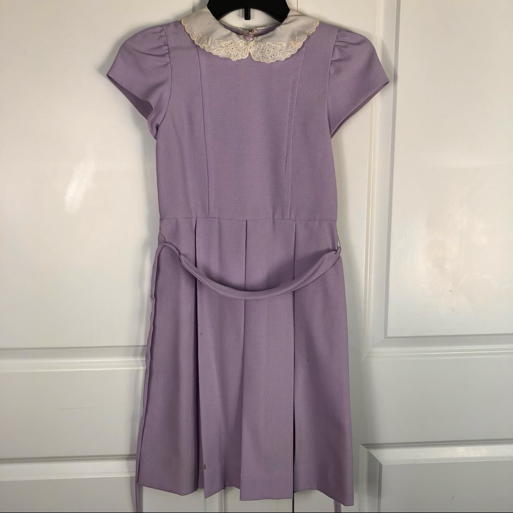 Vintage 70s Purple Cottagecore dress with cropped top